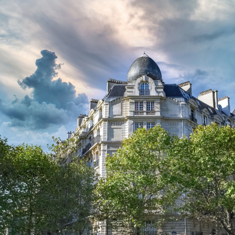 Paris, beautiful Haussmann facades in a luxury area of the capital, avenue de Breteuil